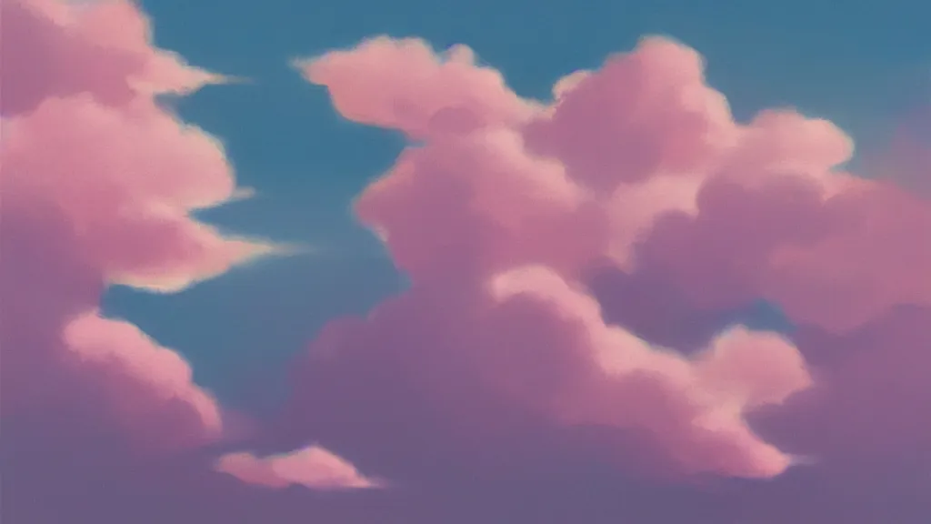 Prompt: a painting of pink clouds in the sky by hsiao - ron cheng, featured on tumblr, digital art, matte background, soft mist, wallpaper