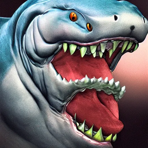 Prompt: photorealistic streetsharks