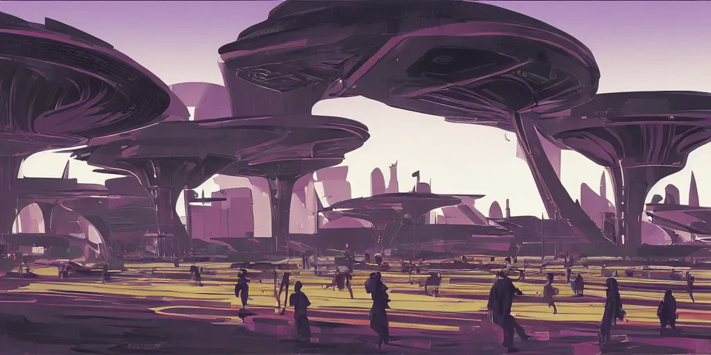 Prompt: concept art design for futuristic African city, Syd mead style,