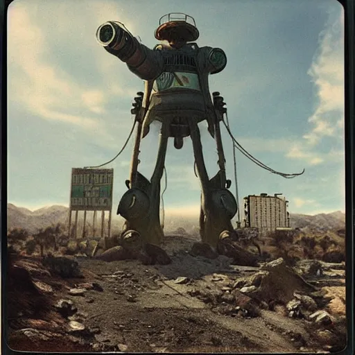 Prompt: polaroid hyper realistic fallout New Vegas by Tarkovsky