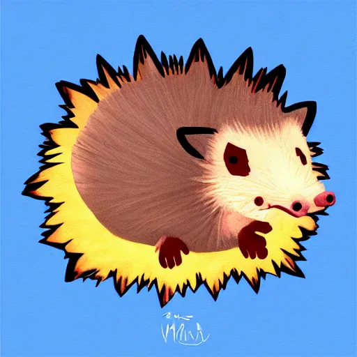 Prompt: the cutest hedgehog vampire in the whole wide world, masterpiece, digital art, light, bright, warm, fuzzy, cute, realistic