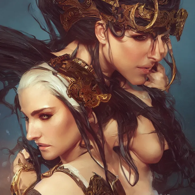 Image similar to portrait of a hot Piracy woman, fantasy, highly detailed, digital painting, artstation, smooth, sharp focus, illustration, art by artgerm and greg rutkowski and alphonse mucha