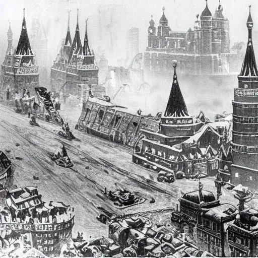 Image similar to Dragon invasion of Moscow,