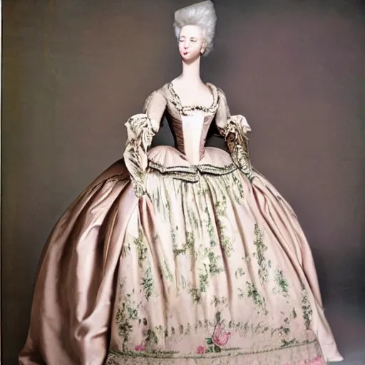 Image similar to plastic dresses of the era of marie-antoinette