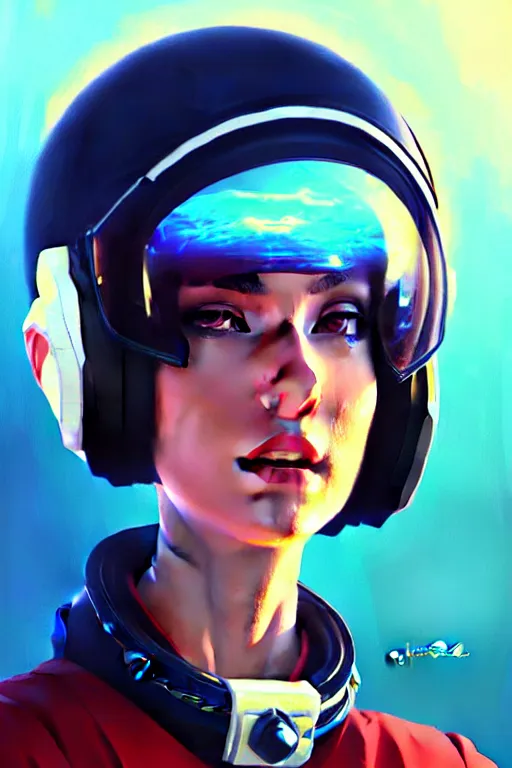 Image similar to a ultradetailed beautiful panting of a stylish woman space pilot, oil painting, by ilya kuvshinov, greg rutkowski and makoto shinkai, trending on artstation