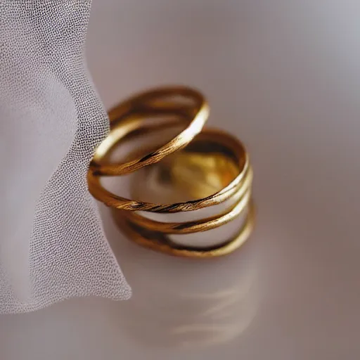 Image similar to gold wedding rings, thin, twist in the middle, white background