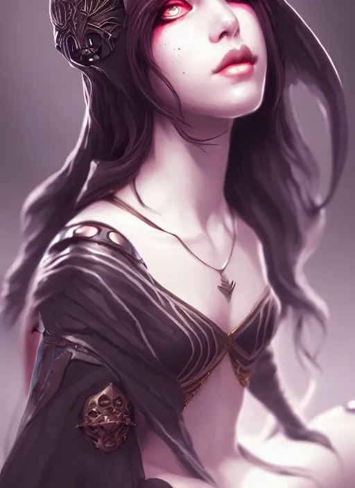 Prompt: dark high priestess, highly detailed, artgerm style, artstation, soft light, sharp focus, illustration, character design, concept art