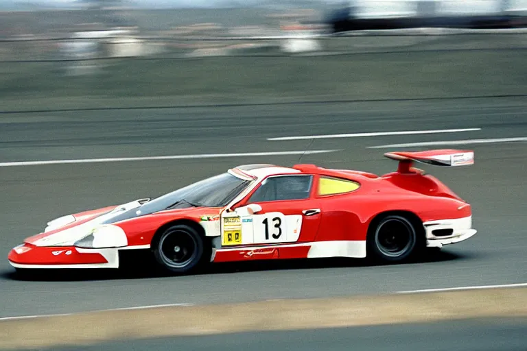 Image similar to 7 8 7 b lancer 9 1 1 racing on track le mans film photo filmgrain 1 9 8 8 retro photograph