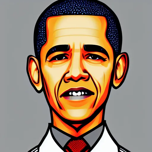 Image similar to epic vector illustration of obama, in the style of na honjaman rebeleop webtoon, by jang - sung rak ( aka dubu ), epic artwork, vector image, trending on artstation