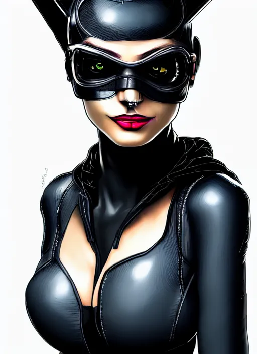 Prompt: portrait of cyberpunk catwoman