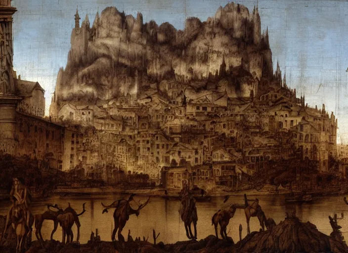 Image similar to matte painting, da vinci