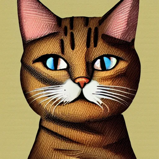 Image similar to a cat mixed with a bread, digital artwork