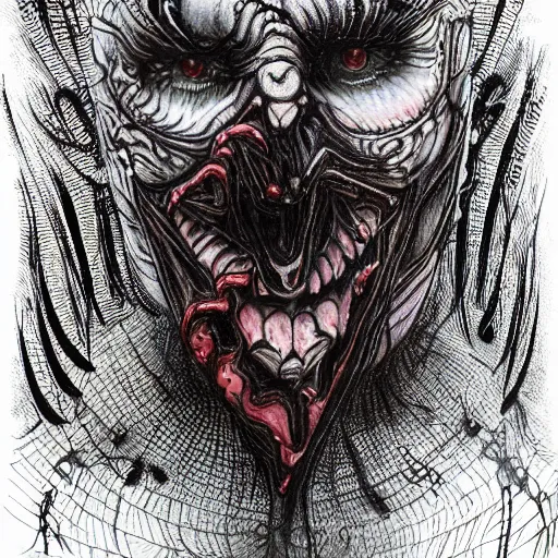 Prompt: fractal spider joker by giger