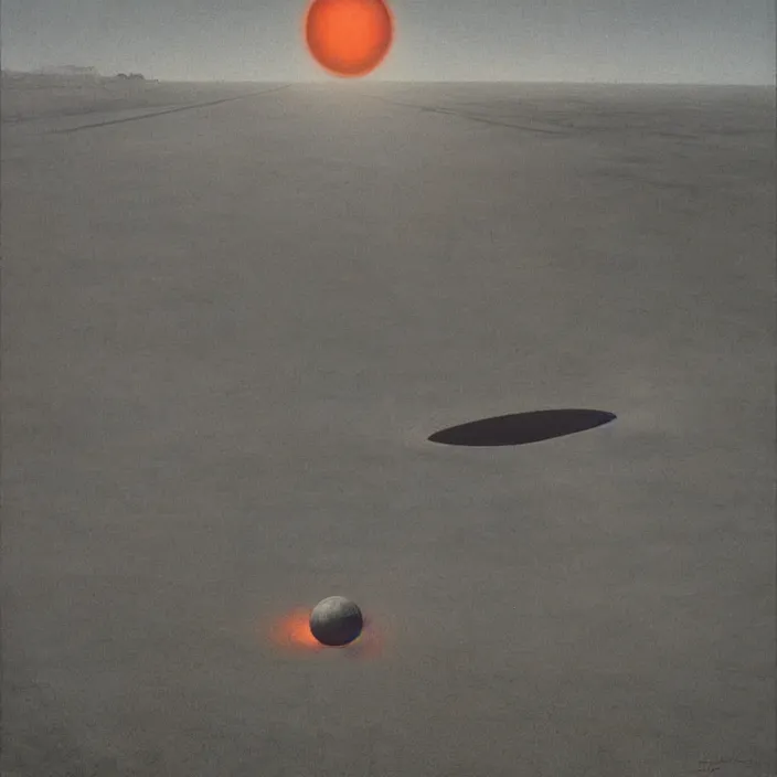 Image similar to Dark Sun, science fiction, Edward Hopper and James Gilleard, Zdzislaw Beksinski, highly detailed