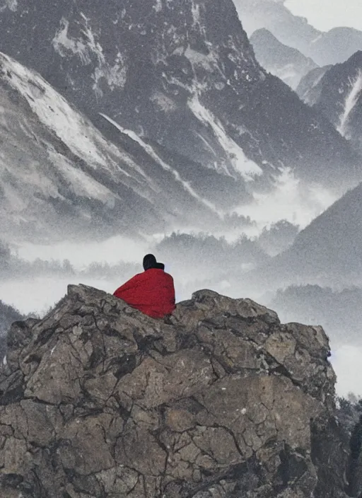 Image similar to Mountains, tea puer, Chinese philosopher, winters, thanka