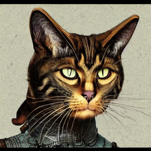 Image similar to photorealistic portrait of a steampunk cat