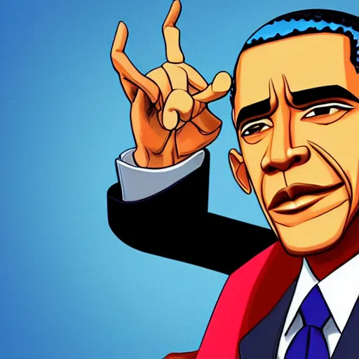 Prompt: Obama in jojo stand style