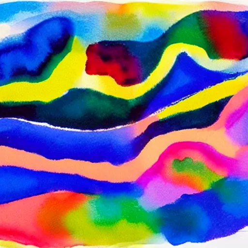 Prompt: a painting of a multicolored abstract background, an abstract drawing by etel adnan, behance contest winner, color field, watercolor, matte background, chromatic