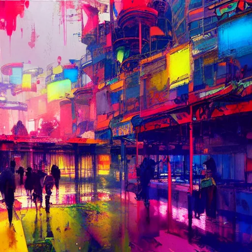 Prompt: artist impression of a vibrant, wonderfull dreamland, bright vibrant colors, utopia, by by greg rutkowski, by jeremy mann, by francoise nielly