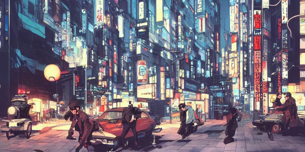 Image similar to empty streets of tokyo, cables, digital painting, masterpiece, by ilya kuvshinov, by frank frazetta, by mbius, by reiq, by hayao miyazaki