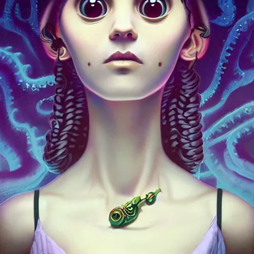 Image similar to Lofi Lovecraft Lovecraftian portrait Pixar style by Tristan Eaton Stanley Artgerm and Tom Bagshaw