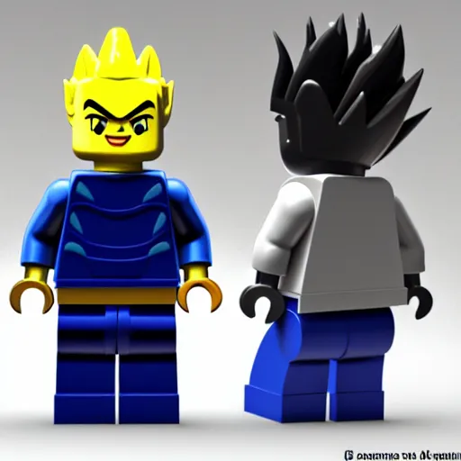 Image similar to a 3 d render of a vegeta lego, 4 k