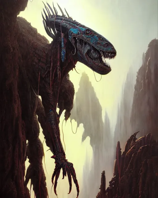 Prompt: a portrait of a yautja predator, ultra realistic, wide angle, intricate details, highly detailed by peter mohrbacher, wayne barlowe, craig mullins