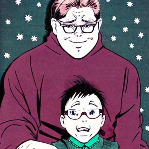 Prompt: Manga version of Ralphie\'s dad from A Christmas Story (1983)