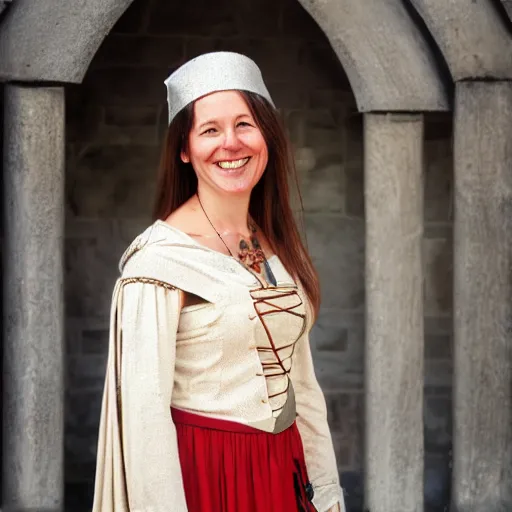 Image similar to dr alice roberts in medieval garb