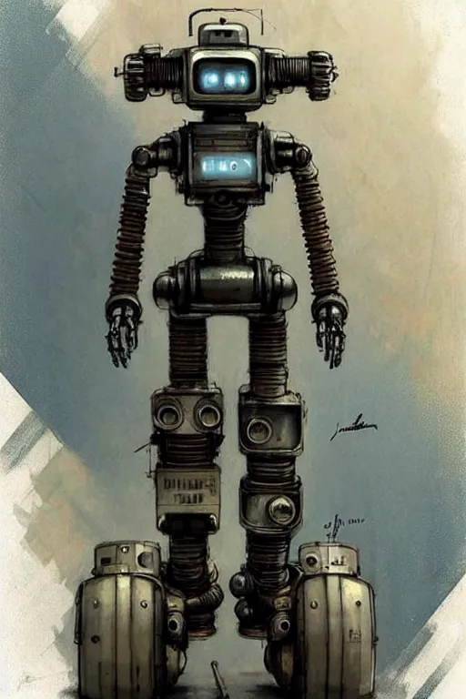 Image similar to ( ( ( ( ( 1 9 5 0 s retro future robot android 1 9 8 0 s robot industrial. muted colors. ) ) ) ) ) by jean - baptiste monge!!!!!!!!!!!!!!!!!!!!!!!!!!!!!!