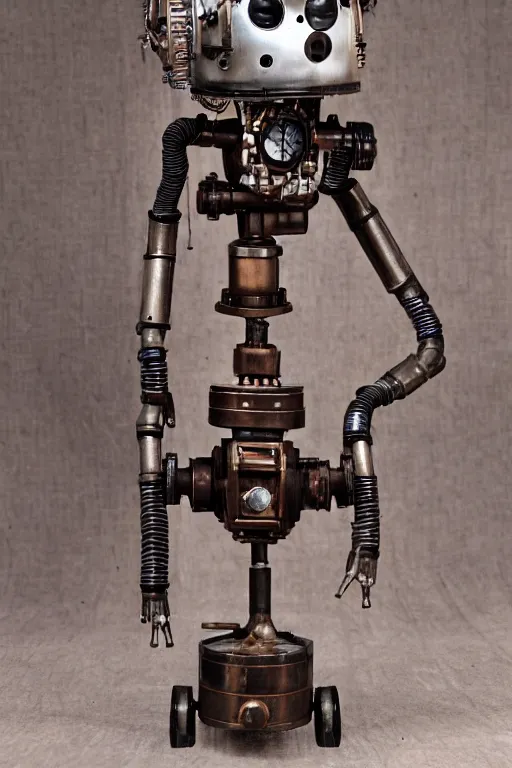 Image similar to pneumatic mechanical droid posting to steampunk onlyfans