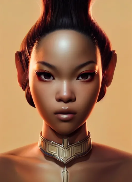 Prompt: portrait of monk, sharp focus, octane render, ( ( brown skin ) ), ffxi, rpg, beautiful, unreal engine, symmetrical!!, maybelline, sephora, loreal, artstation, art by artgerm, rossdraws, art by karol bak, makeup, refraction, glass accents, cinematic, concept art, vsco