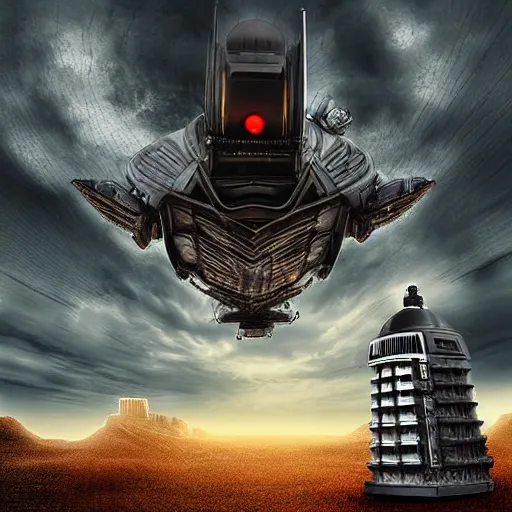 Prompt: Apocalypse by top Dalek artists, digital art, sony 8k+ ultra plus