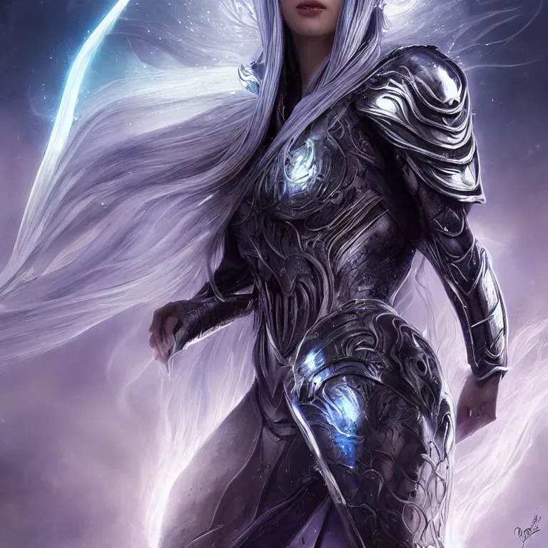 Prompt: beautiful cinematic fantasy poster, sci-fi, semi-transparent, candy gumdrop head with brilliant silver flowing hair and a brilliant jeweled silver helm, beautiful white glowing eyes, wideshot ultrawide angle epic scale, hybrid from The Elden Ring and art direction by Darius Zawadzki ;by artgerm; wayne reynolds art station; cinematic quality character render; low angle; ultra high quality model; production quality cinema model;