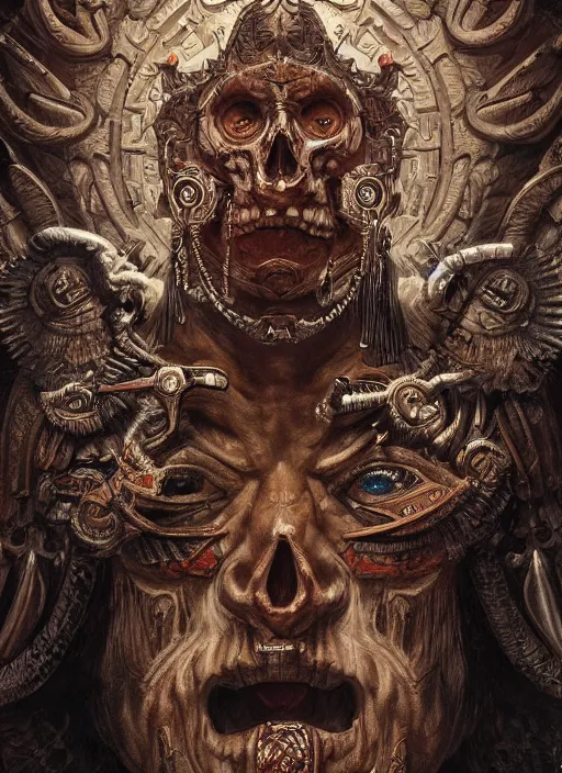 Image similar to digital _ painting _ of _ cizkin god of death mayan _ by _ filipe _ pagliuso _ and _ justin _ gerard _ symmetric _ fantasy _ highly _ detailed _ realistic _ intricate _ port