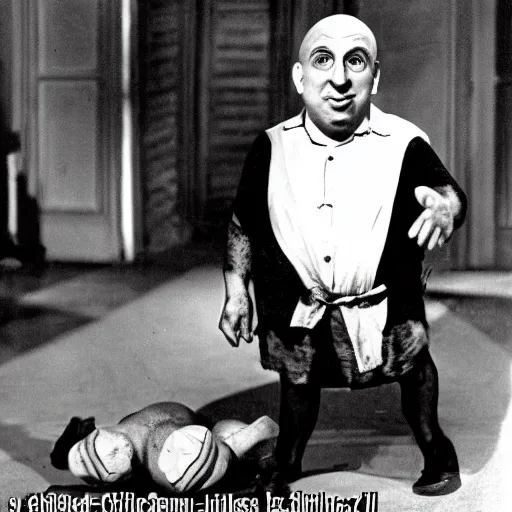 Image similar to schlitzie from the 1 9 3 2 black and white movie, freaks