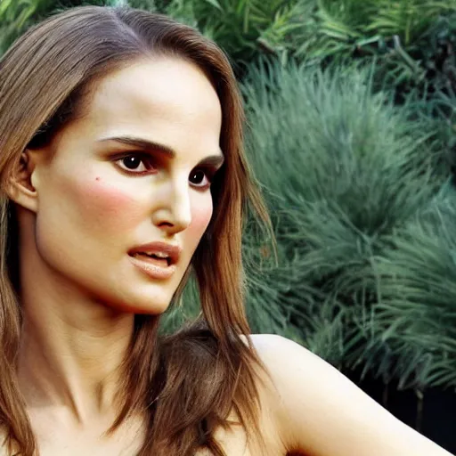 Prompt: golden sculpture of natalie portman