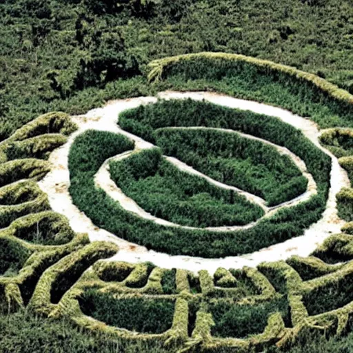 Image similar to an architectural plan of a labyrinth of the deforestation in amazona crisis