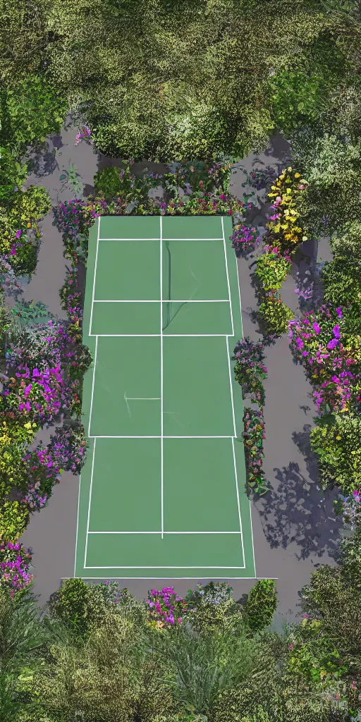 Image similar to Tennis Court on the Floating Island, Digital Art