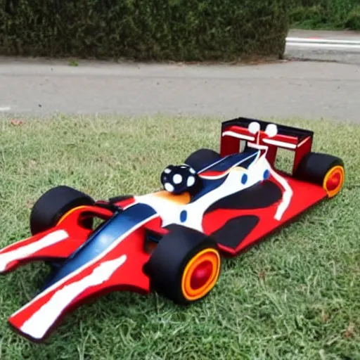 Image similar to formula one car made from popsicle stick