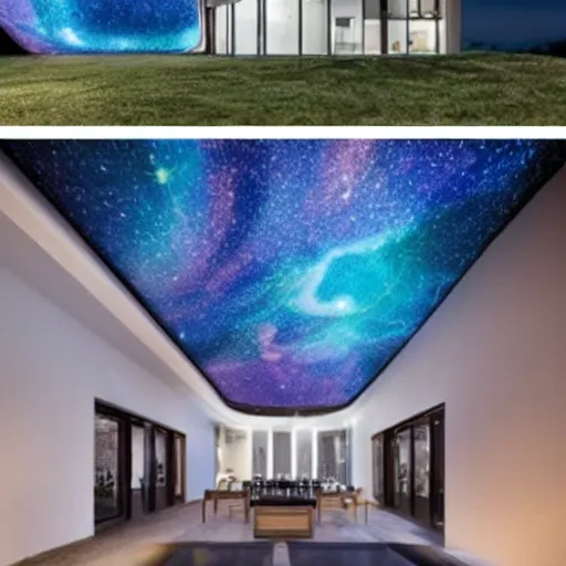 Prompt: This new and unique house is inspired by the galaxy. photo.