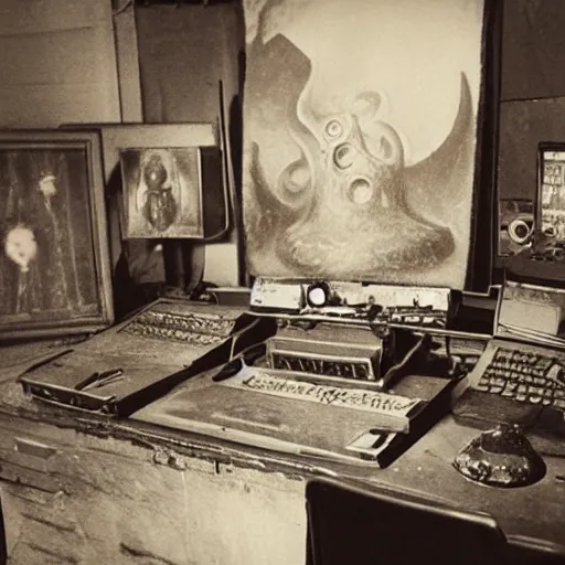 Image similar to creepy lovecraftian studio pictures