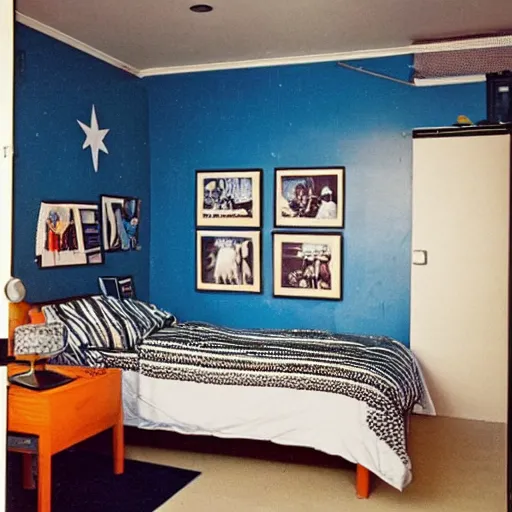 Image similar to a photo of the typical australian, 1 0 year old boy's bedroom in the year 1 9 9 4