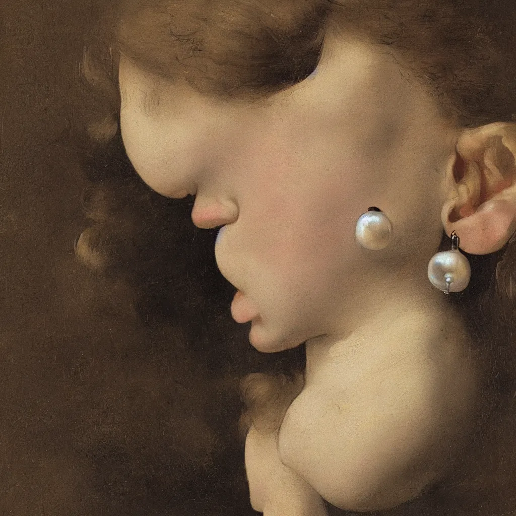 Image similar to girl with a pearl earringl, highly detailed, comicstyle, by johan vermeer.