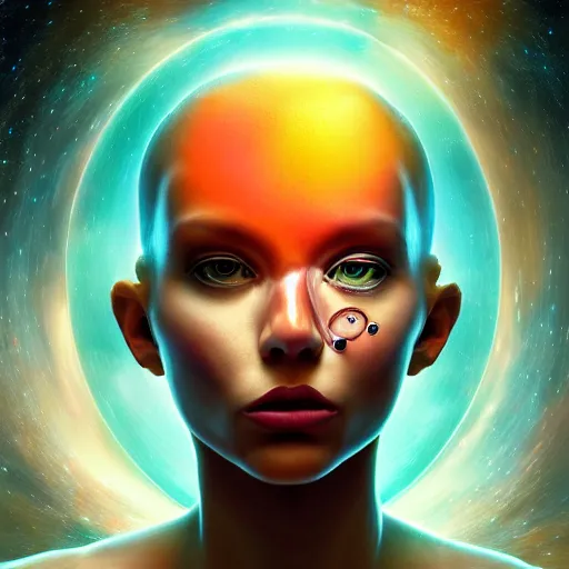 Image similar to I've discovered life, scientist, ecstatic, infinite power, manic, perfect eyes, full body shot, chemical structures, atoms, molecules, portrait, energized face, noble, transformation, vivid colors, elegant, concept art, sharp focus, digital art, Hyper-realistic, 4K, Unreal Engine, Highly Detailed, HD, Dramatic Lighting by Brom, trending on Artstation