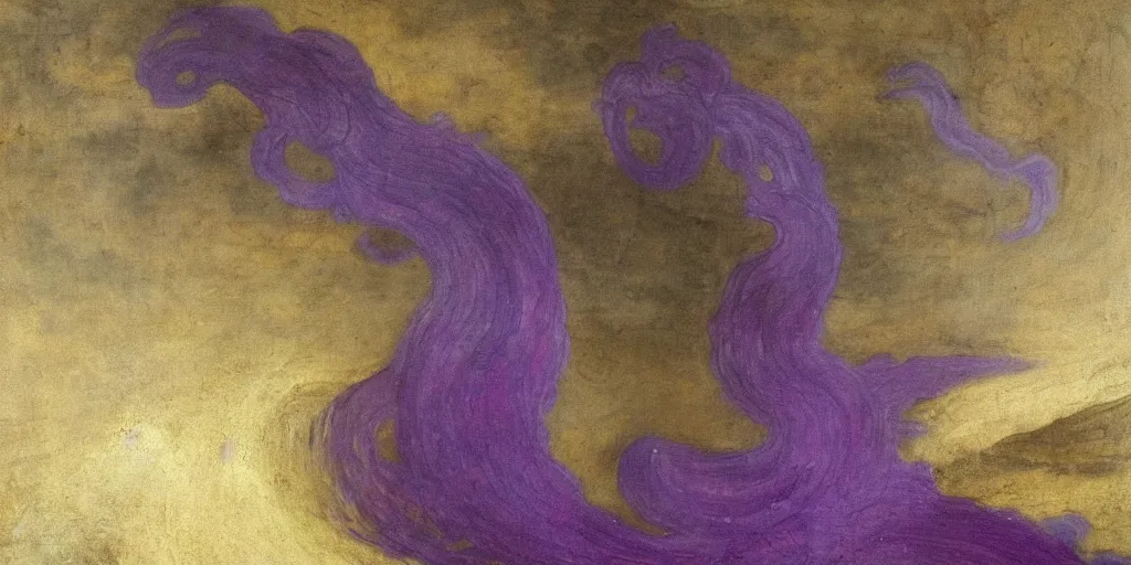 Image similar to Purple tornado painting by Leonardo Da Vinci