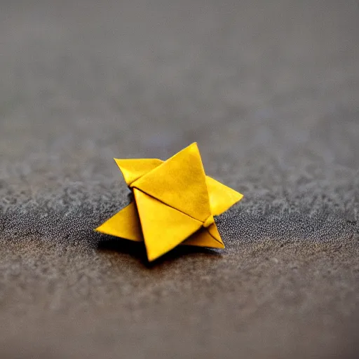 Prompt: close up photo of a small origami emma watson, cinematic, shallow dof, 3 5 mm, 4 k, macro