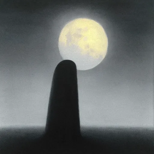 Prompt: full moon in the style of zdzisław beksinski