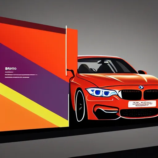 Prompt: abstract advertising illustration for bmw