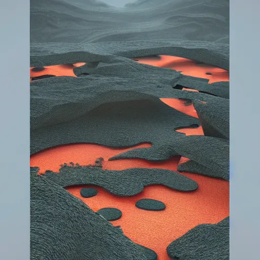 Image similar to abstract 3d landscape at 12:00 by james jean and David Schnell, rendering, redshift, octane